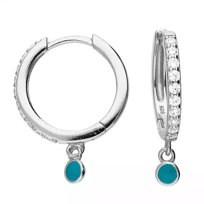 CZ Turquoise Charm  Earring