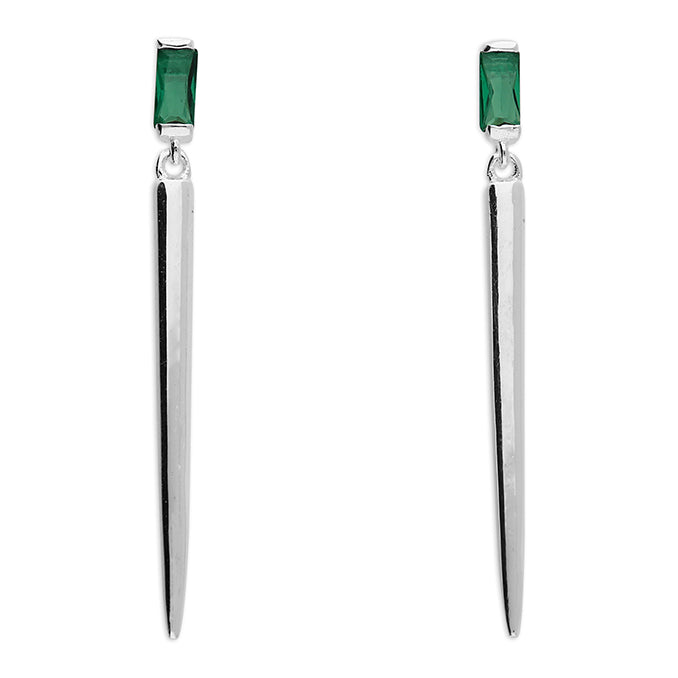 Stud long Cone Drop Emerald