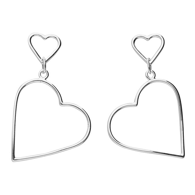 Open Heart Drop Earring