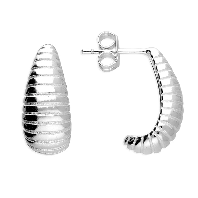 Graduated Rib Curl Stud Earring