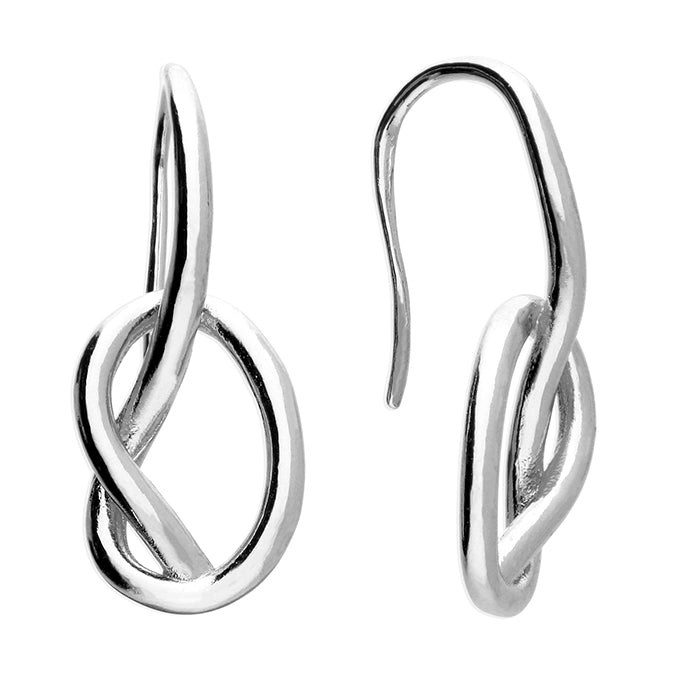 Silver Knot Loop Hook Earring