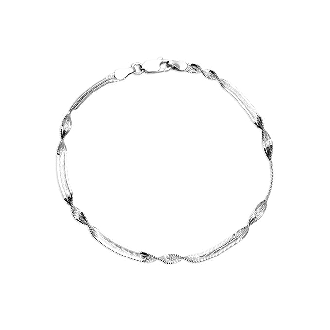 Sterling  Herringbone Twist Bracelet