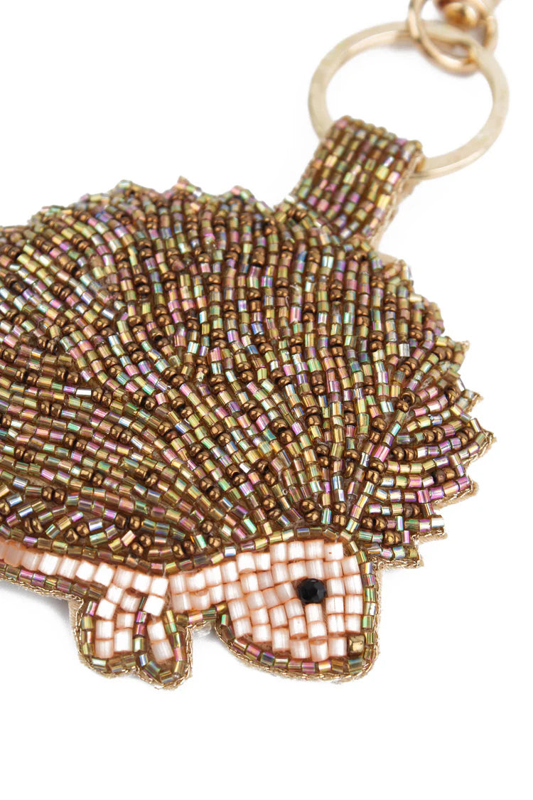 Hedgehog Beaded Keyring