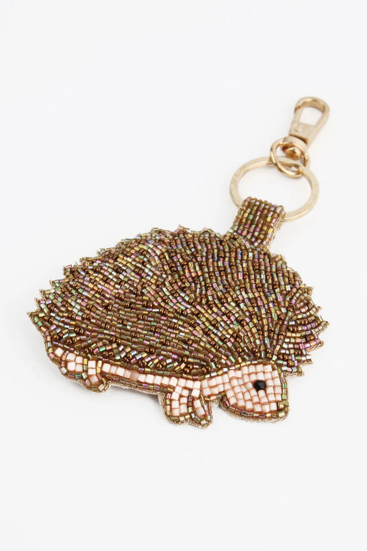 Hedgehog Beaded Keyring