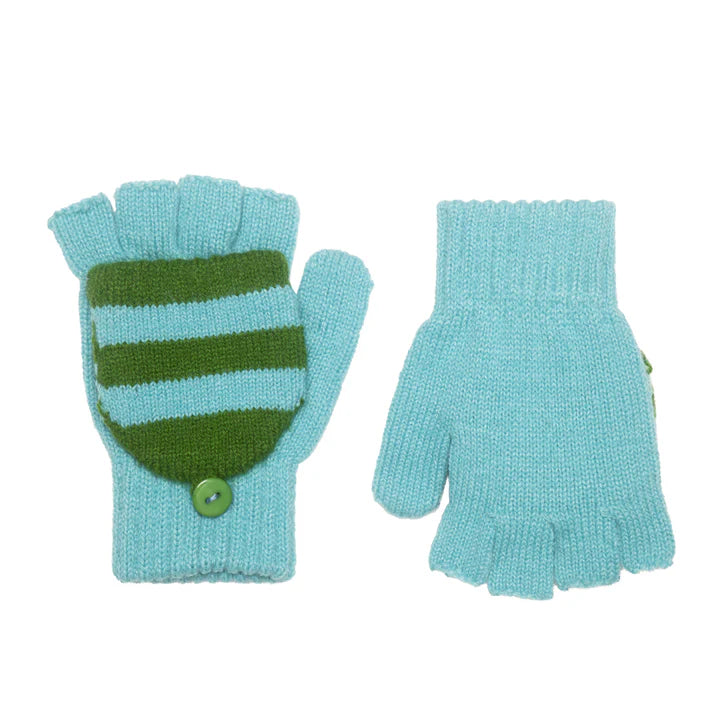 Rockahula - Green Striped Gloves 7-10 Years