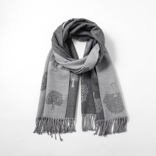 Reversible Tree of Life Scarf - Grey