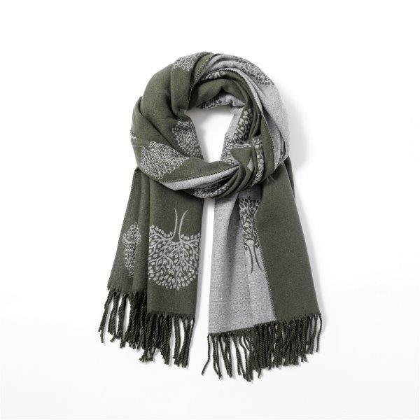 Reversible Tree of Life Scarf - Olive