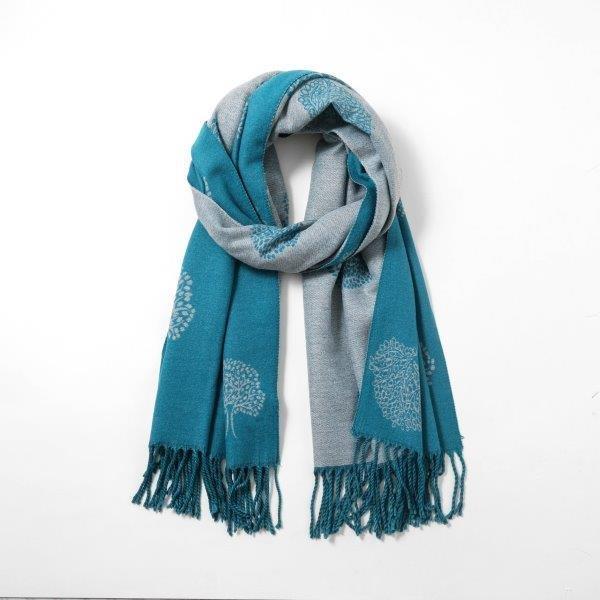 Reversible Tree of Life Scarf - Teal