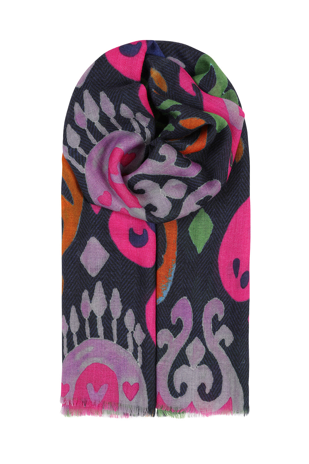 Multi Print Scarf - Wool & Silk