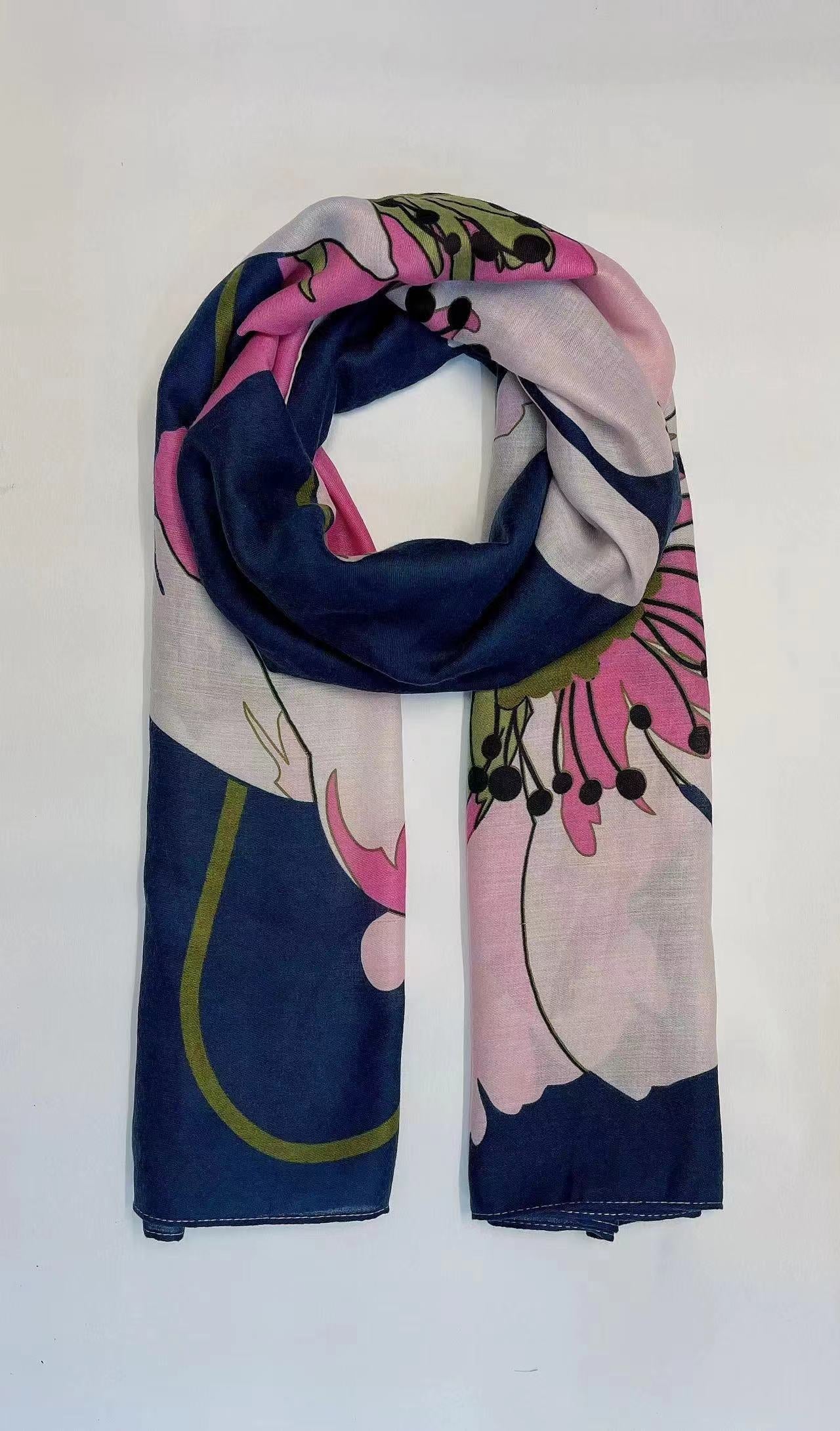 Oversized Floral Print Scarf - Eco