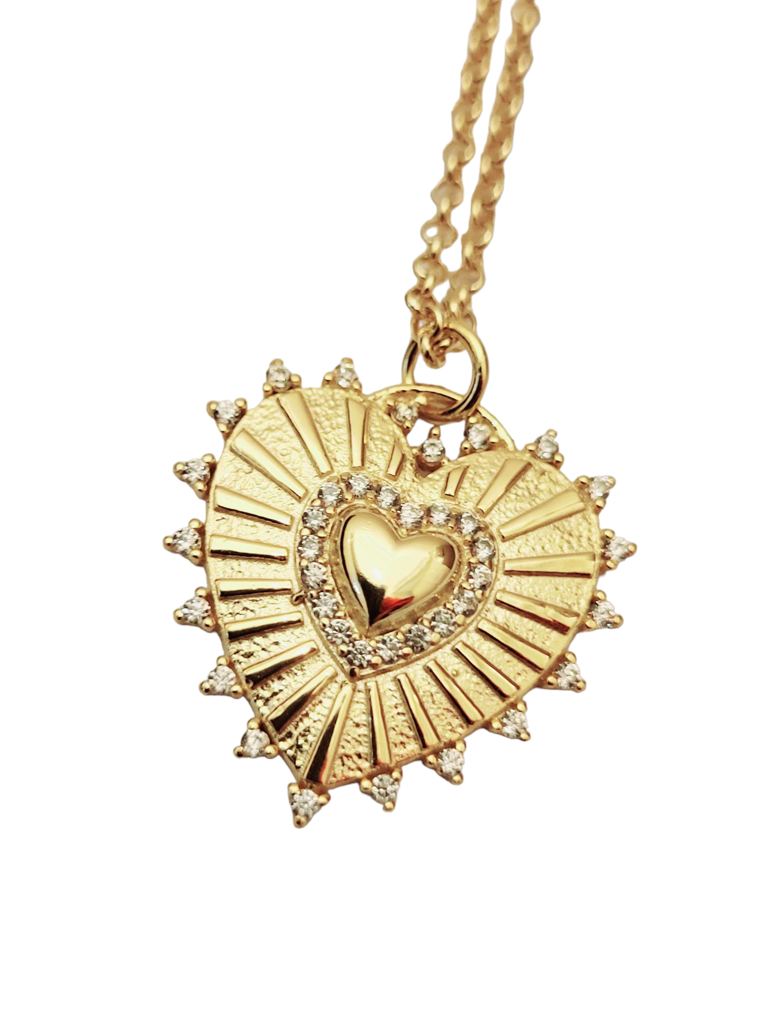 Spiked CZ Heart Necklace - G