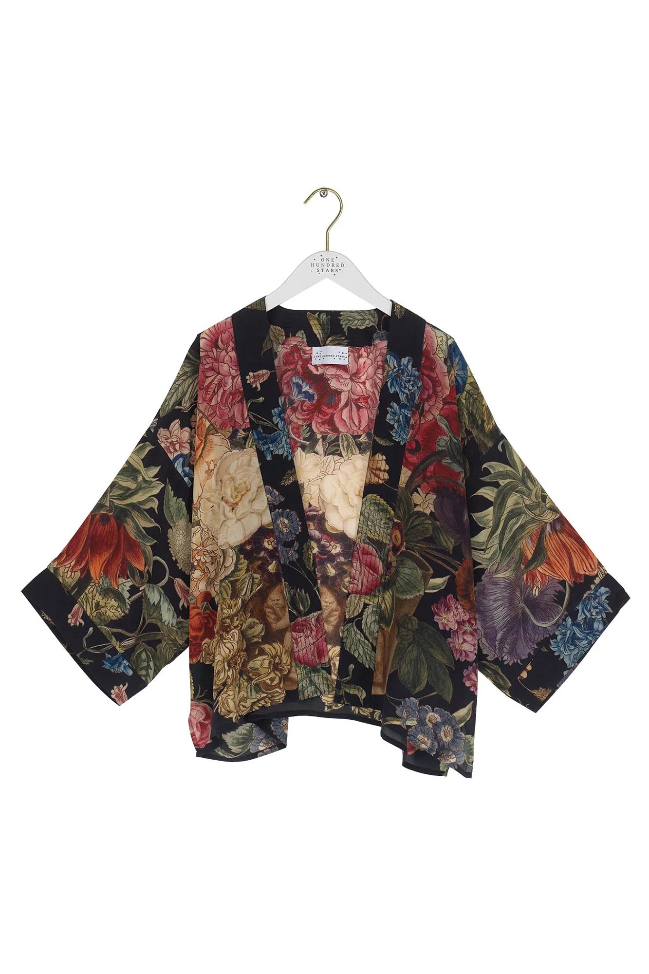 100 Stars Kimono Crepe- Primula Black