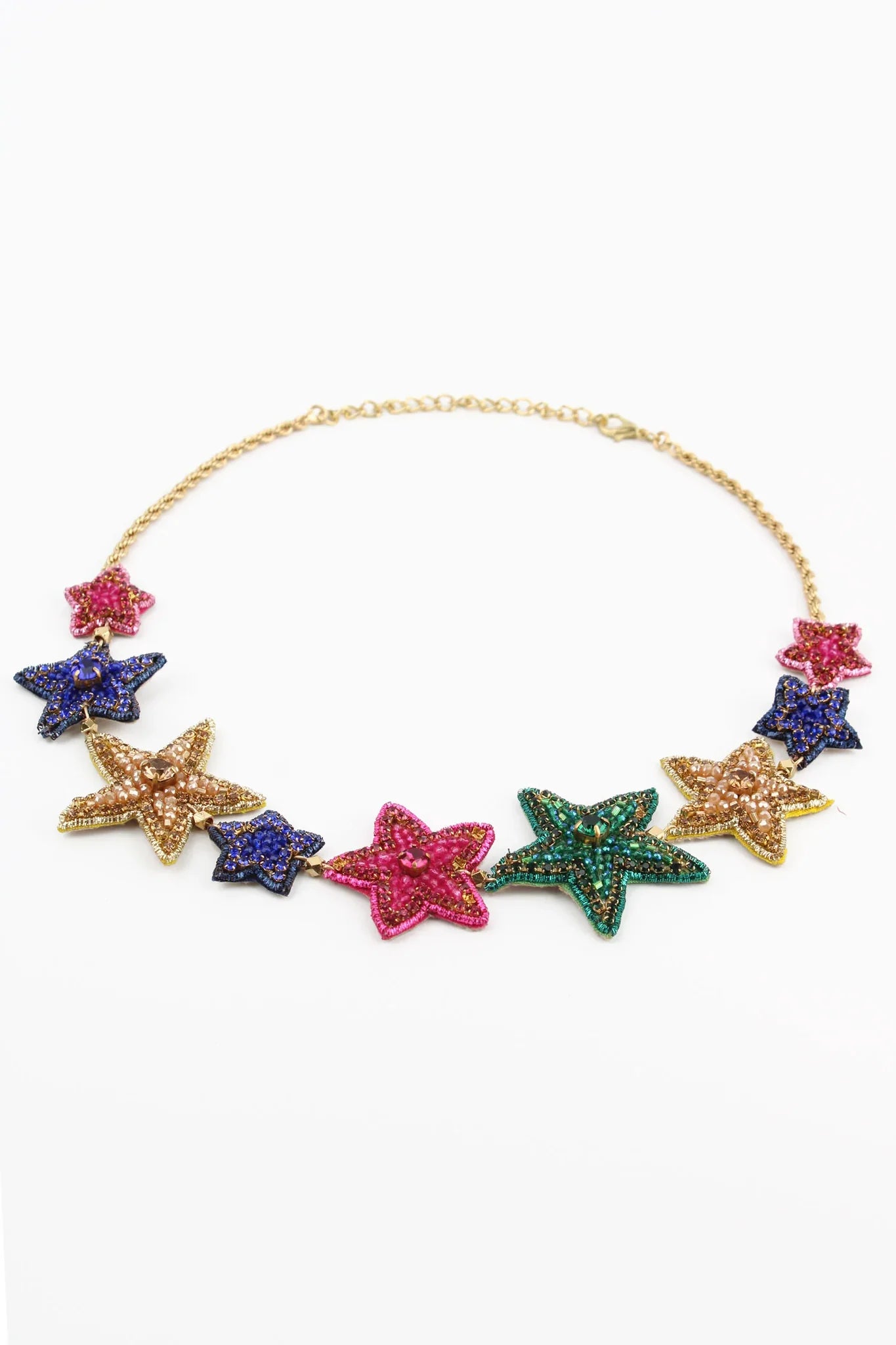 Rainbow Beaded Star Necklace