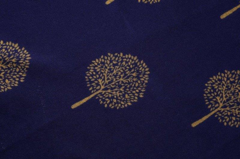 Reversible Tree of Life Scarf - Navy Mustard