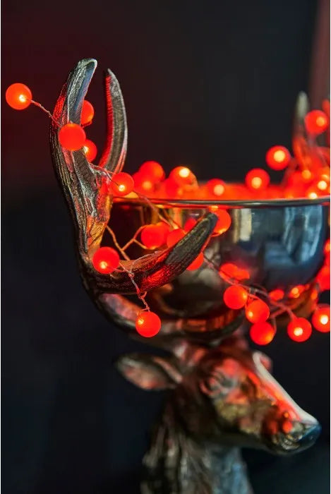 Christmas Lights - Snowberry Red