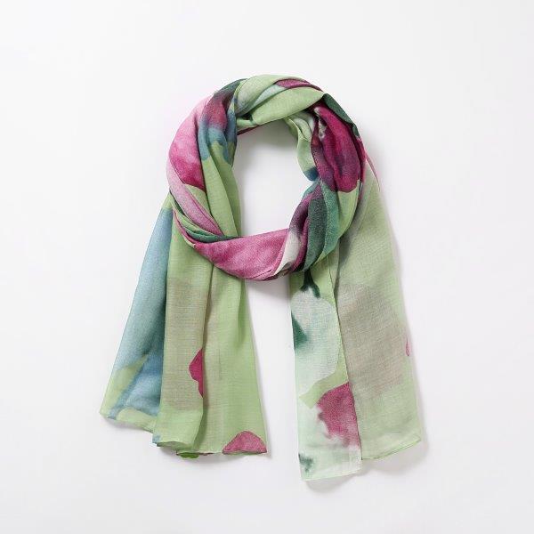 Water Colour Floral Print Scarf - Eco