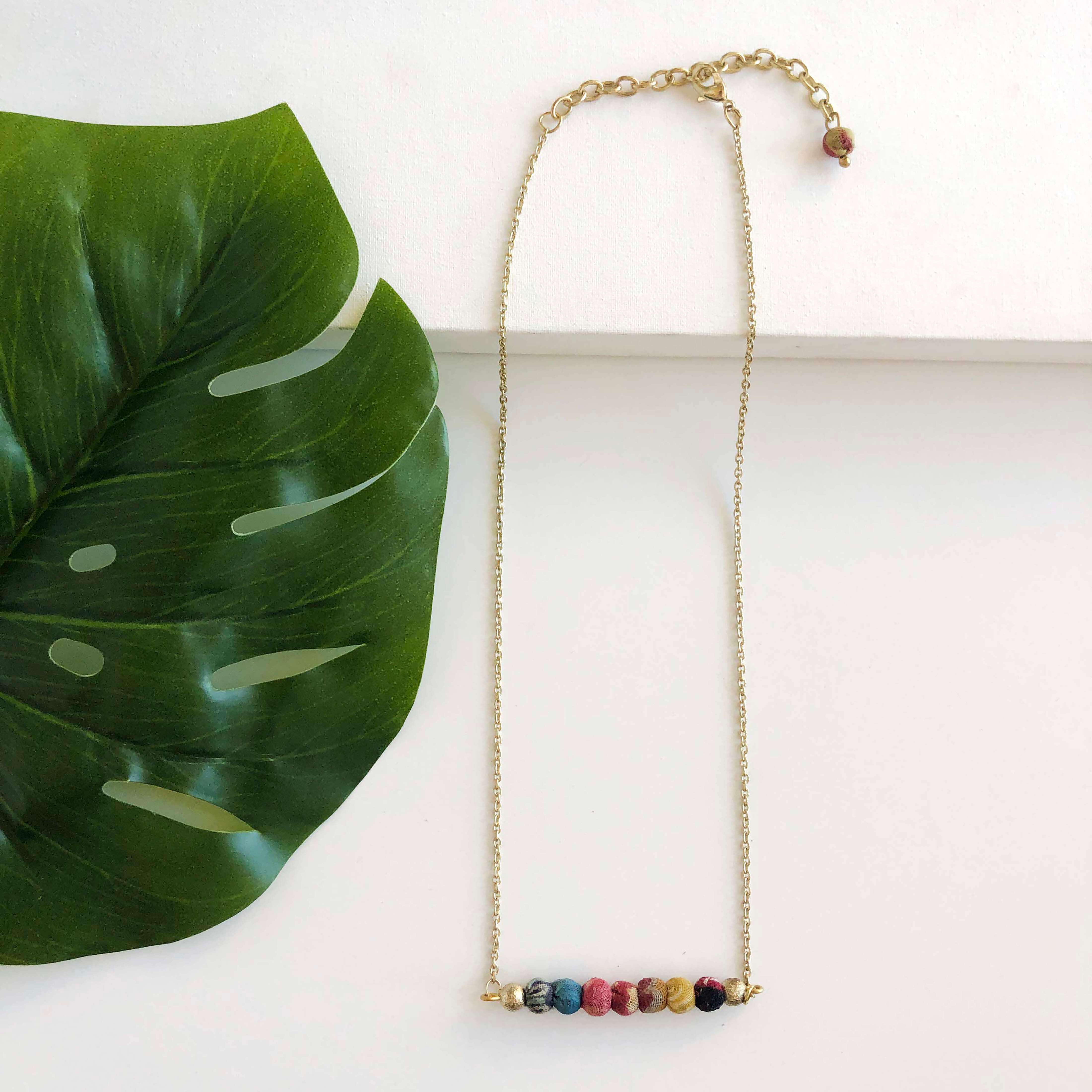 Kantha Bar Necklace