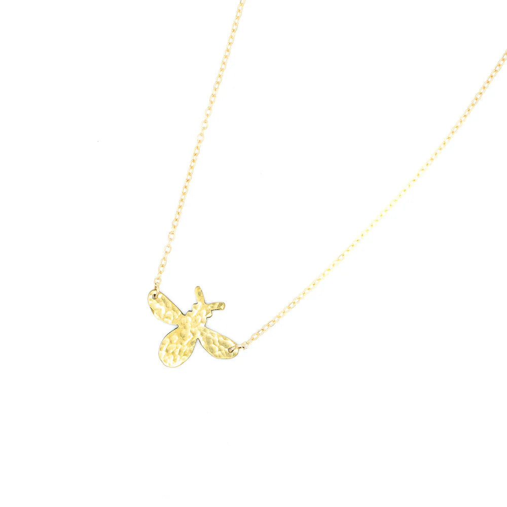 Hammered Bee Small Necklace