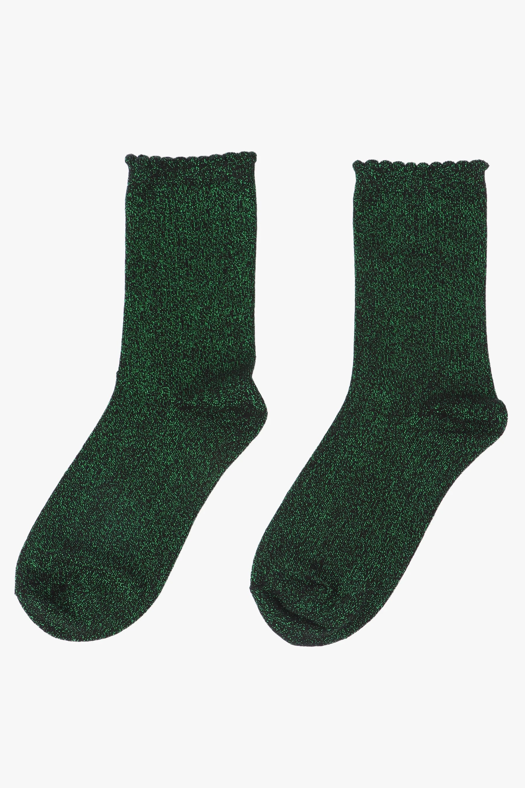 Black Bright Green Glitter Socks