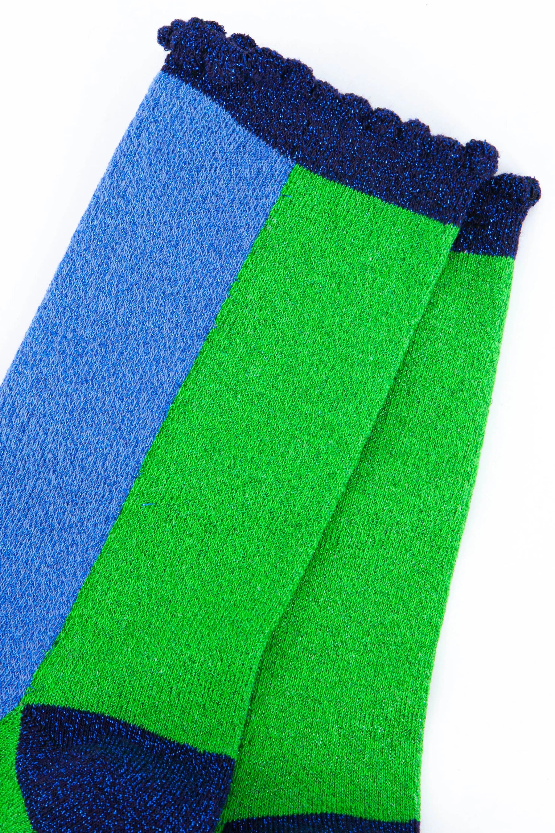 Blue/Green All Over Glitter Socks