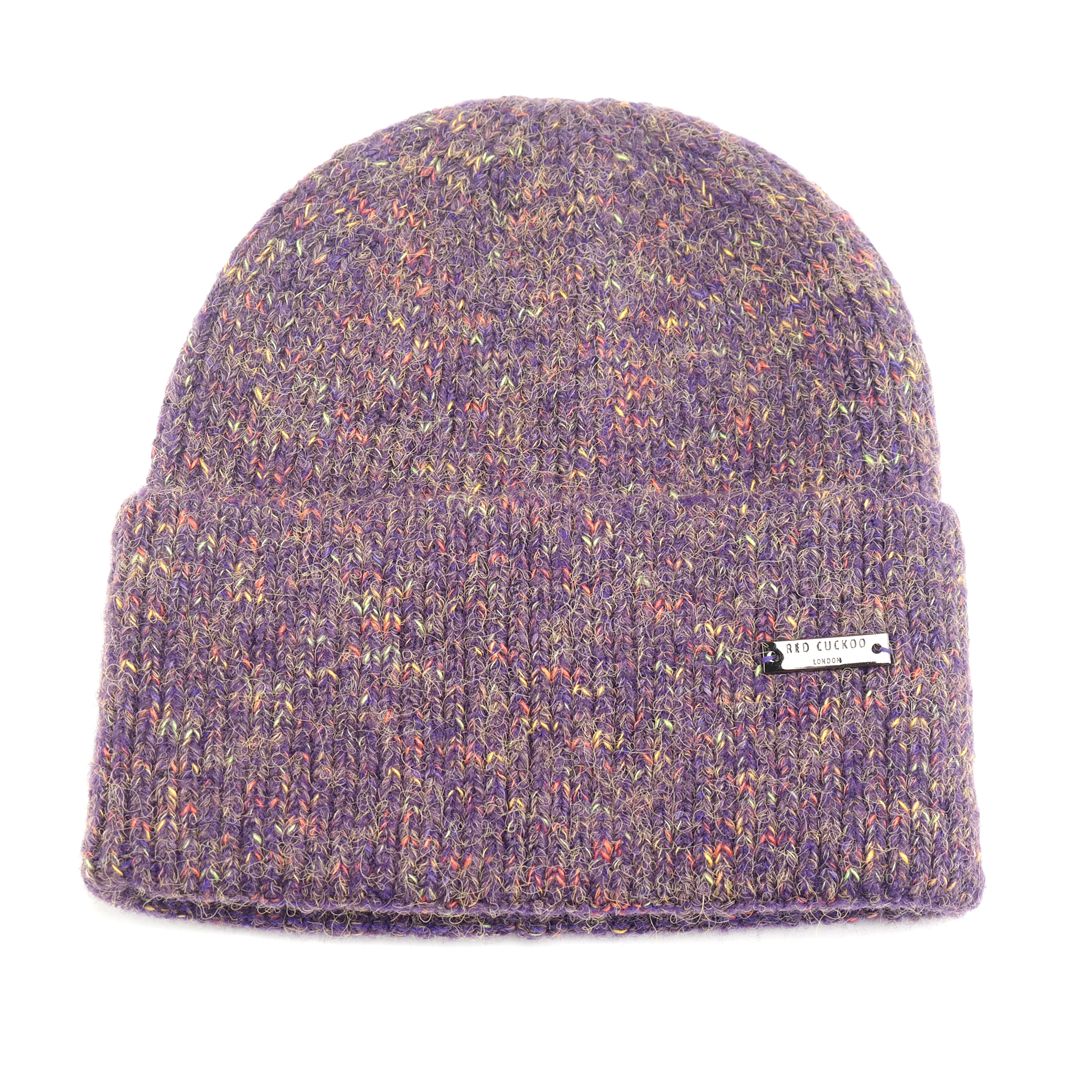 Speckled Beanie Hat - Purple