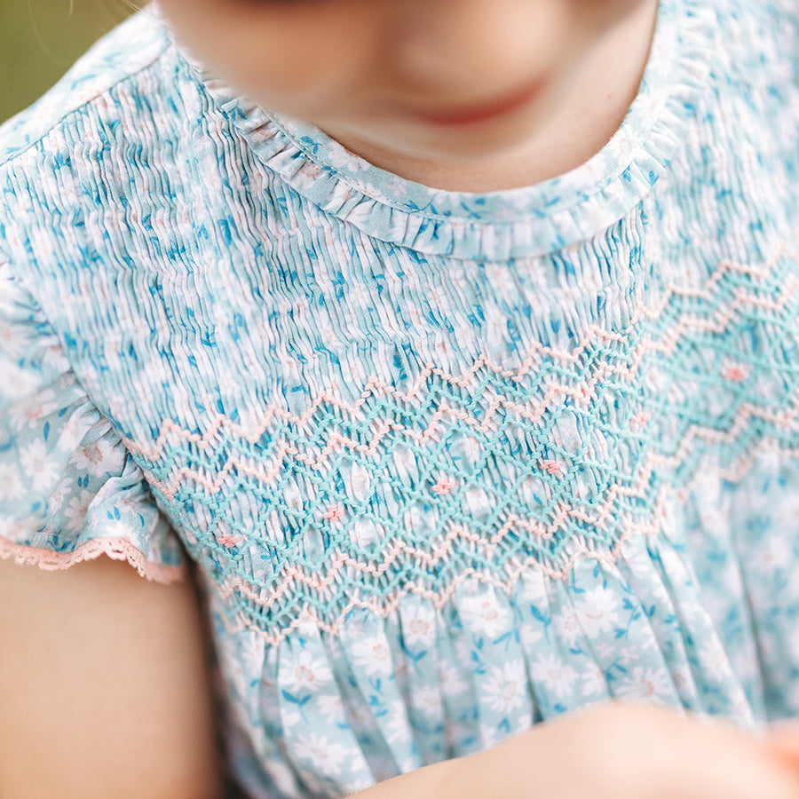 Albetta - Daisy Field Hand Smocked Dress 6-8Y