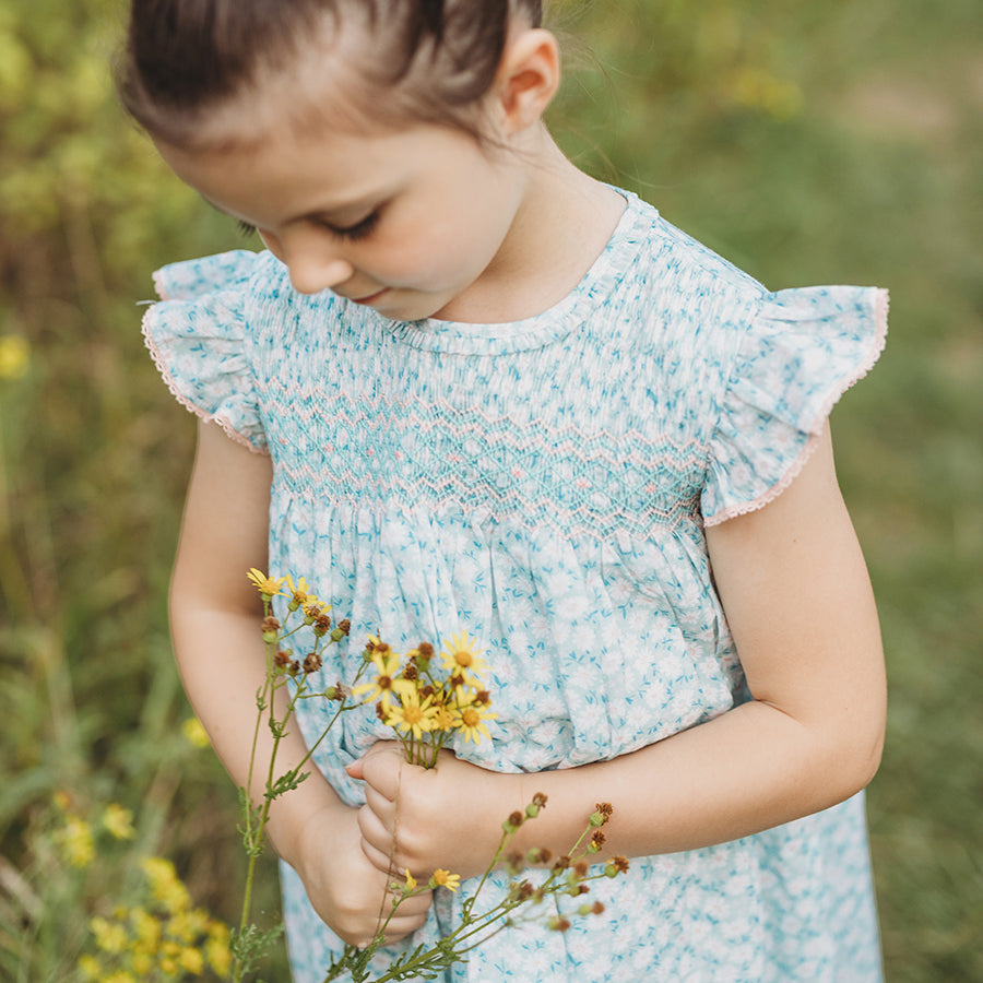 Albetta - Daisy Field Hand Smocked Dress 4-5Y