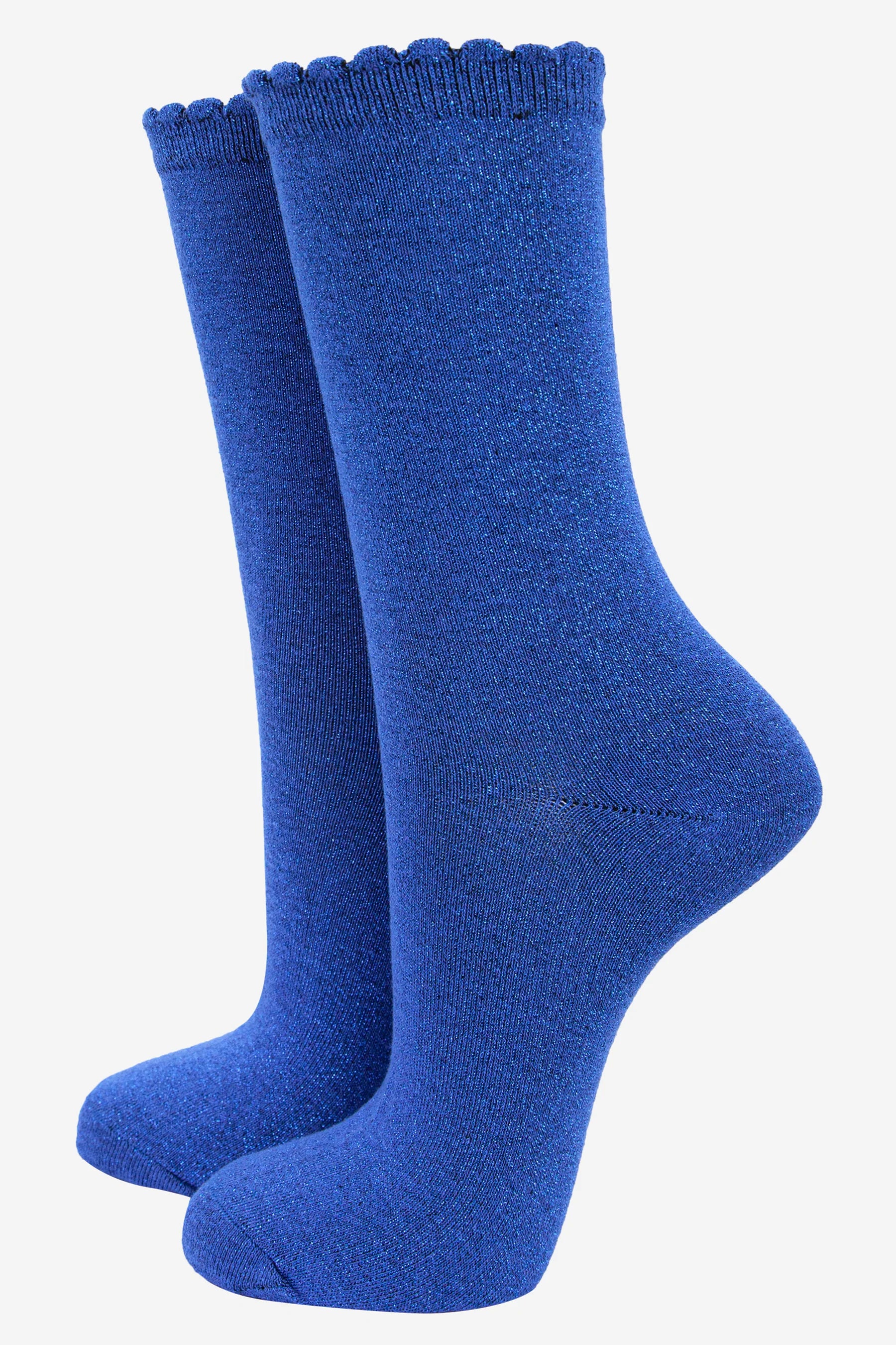 Electric Blue All Over Glitter Socks