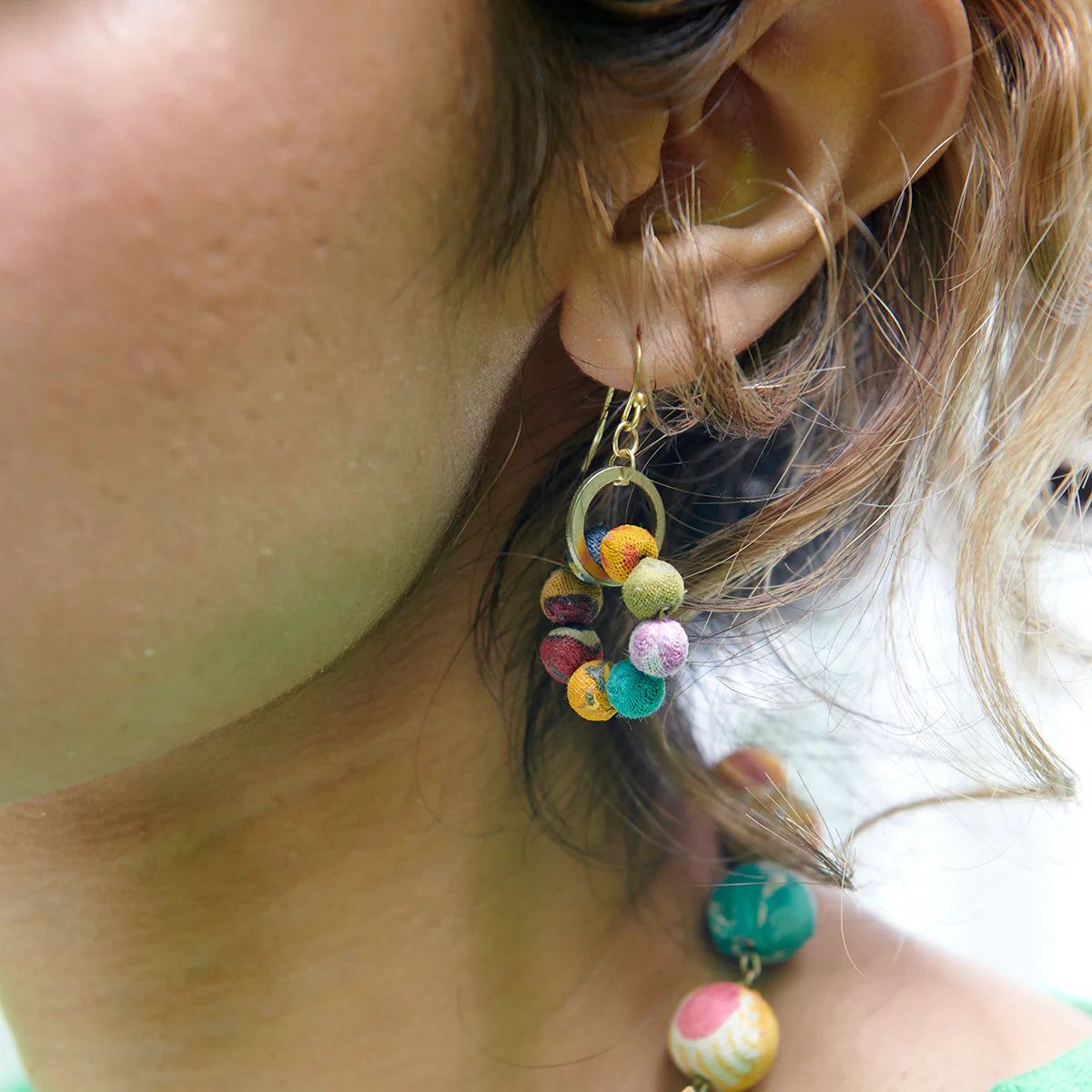 Kantha Orbital Earrings