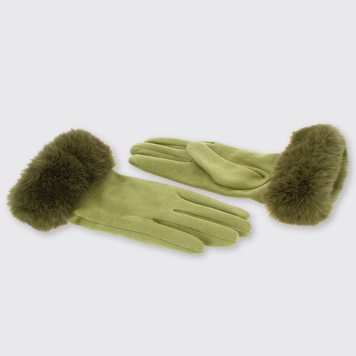 Fur Edge Gloves - Various Colours