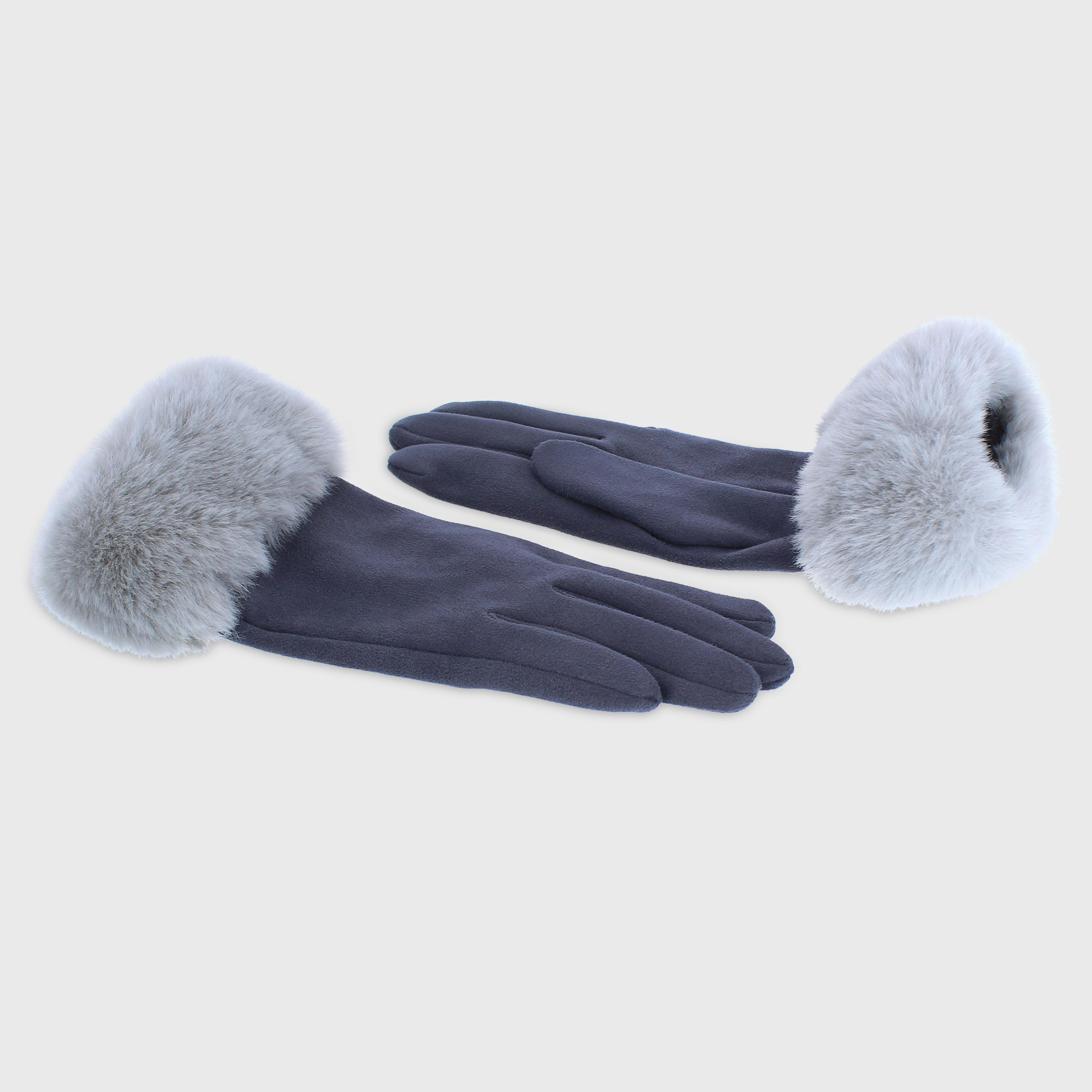 Fur Edge Gloves - Various Colours