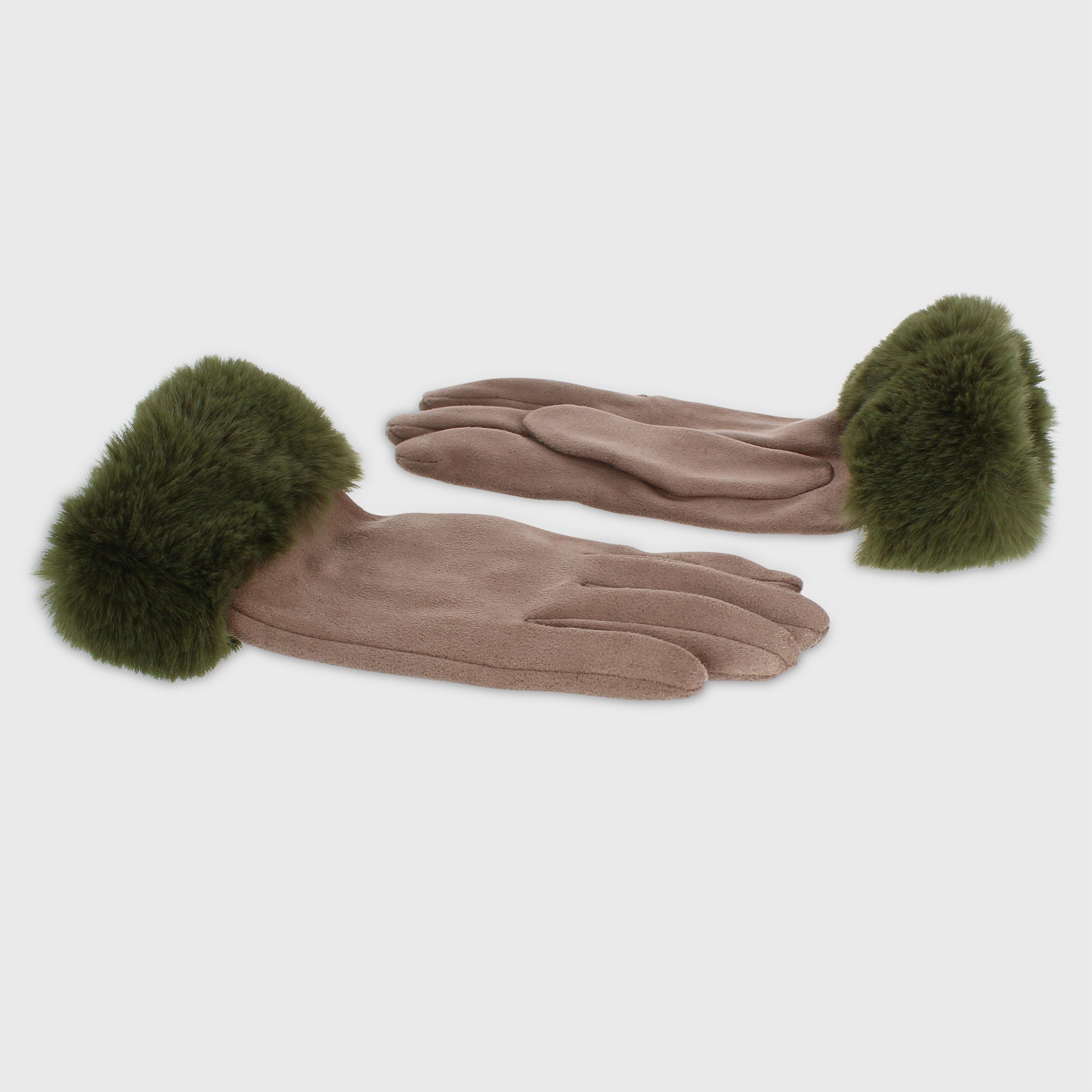 Fur Edge Gloves - Various Colours