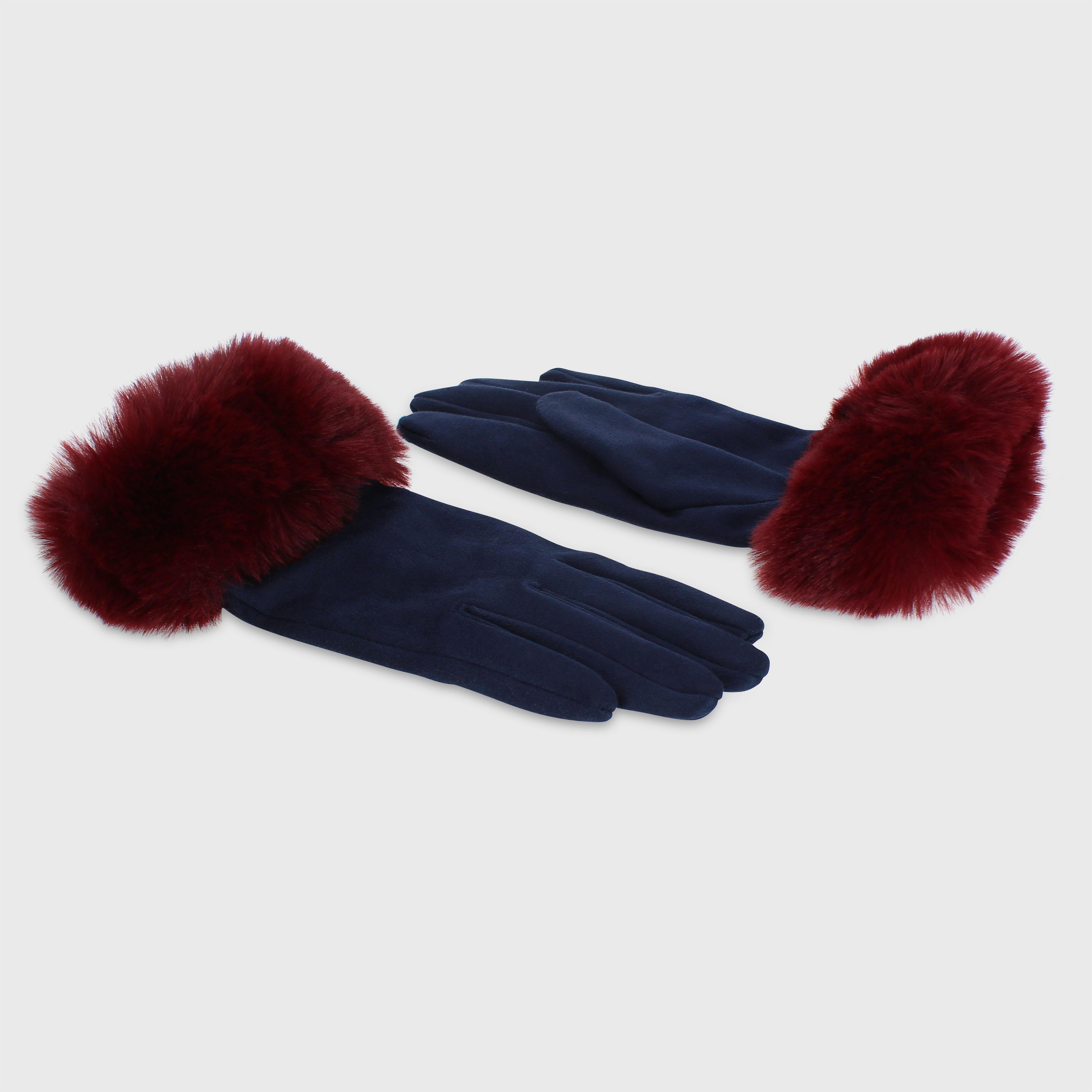 Fur Edge Gloves - Various Colours