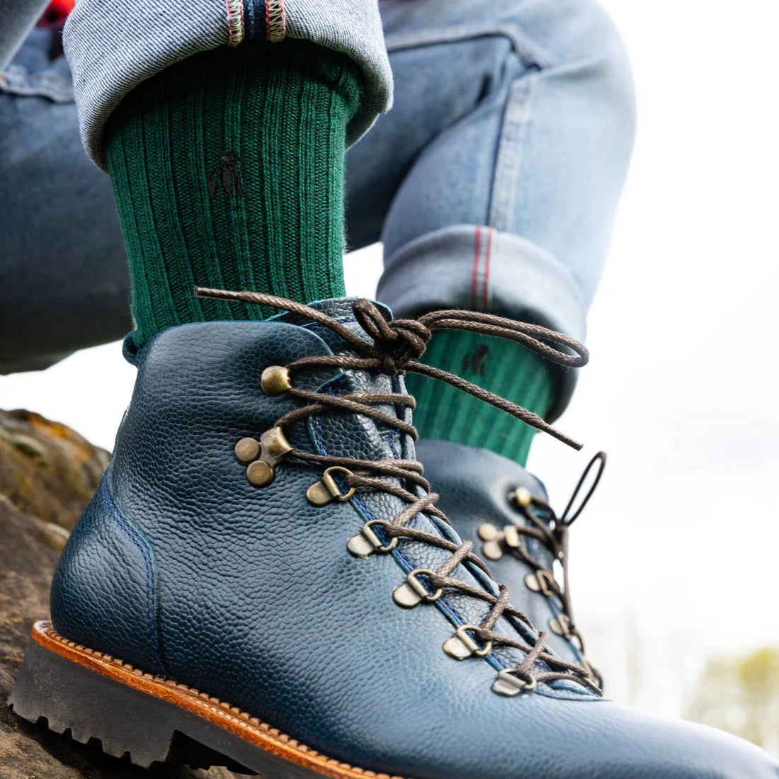 Racing Green Bamboo Boot Socks L