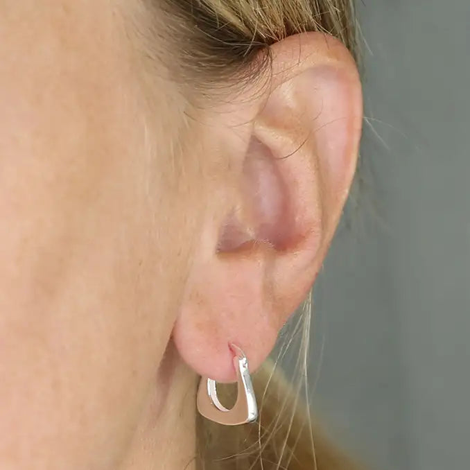 Silver Handbag Hoop Earring