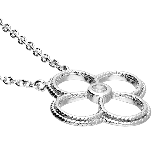 CZ Open Quatrefoil Necklace