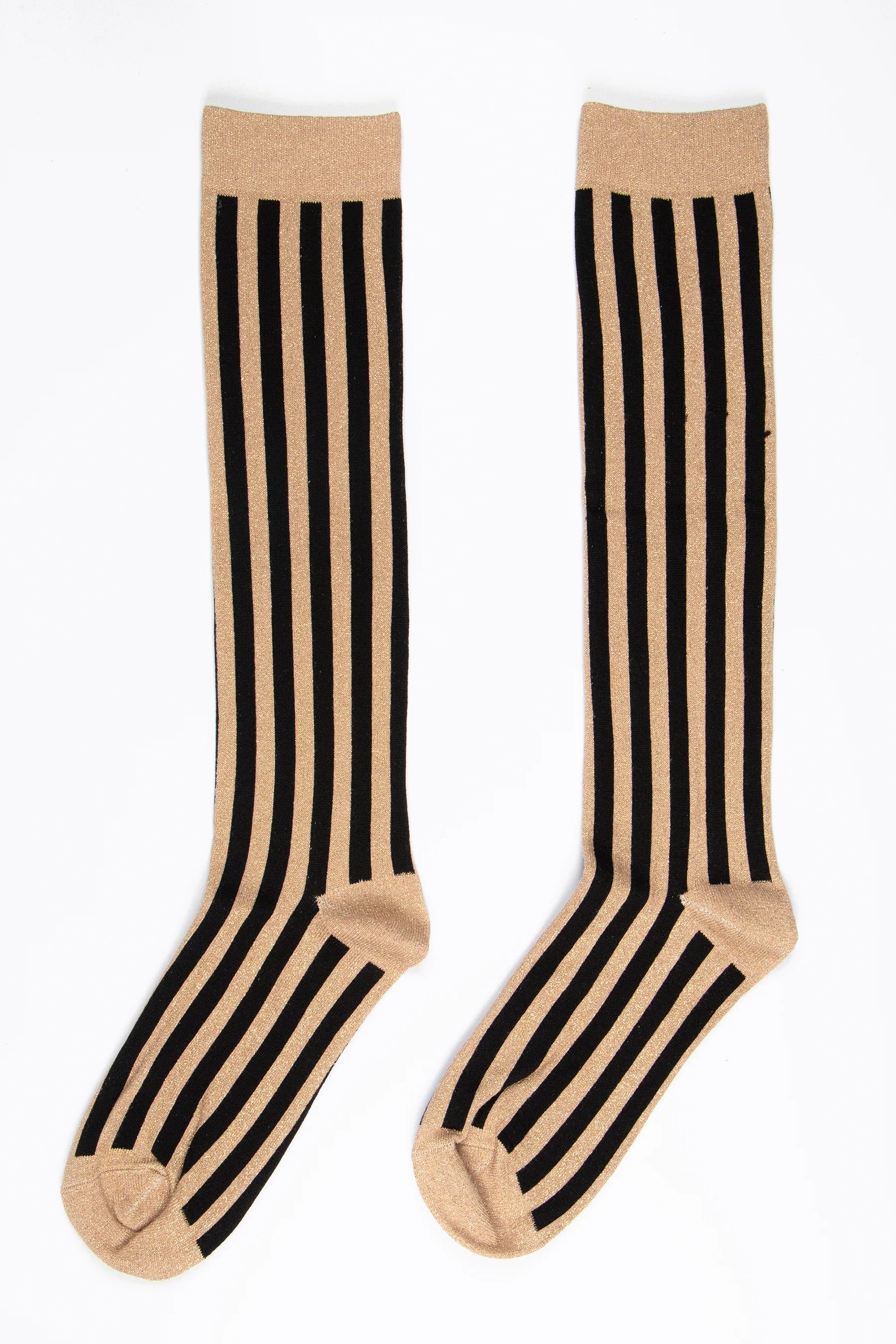 Black/Gold Knee High Glitter Socks