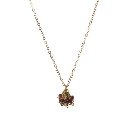 Elizabeth Cluster Red Pendant Necklace