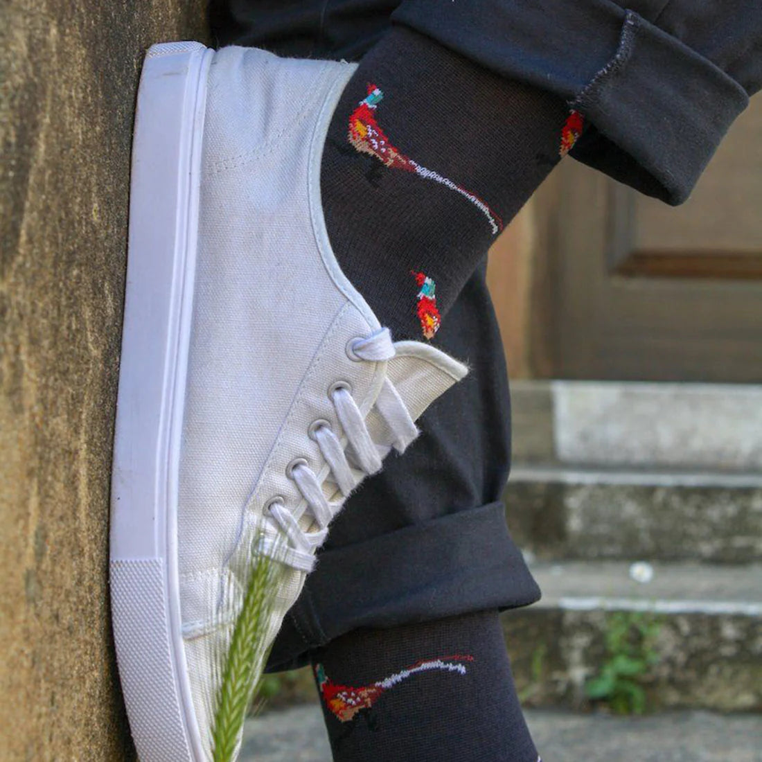 Swole Panda - Comfort Cuff Pheasant Black Socks