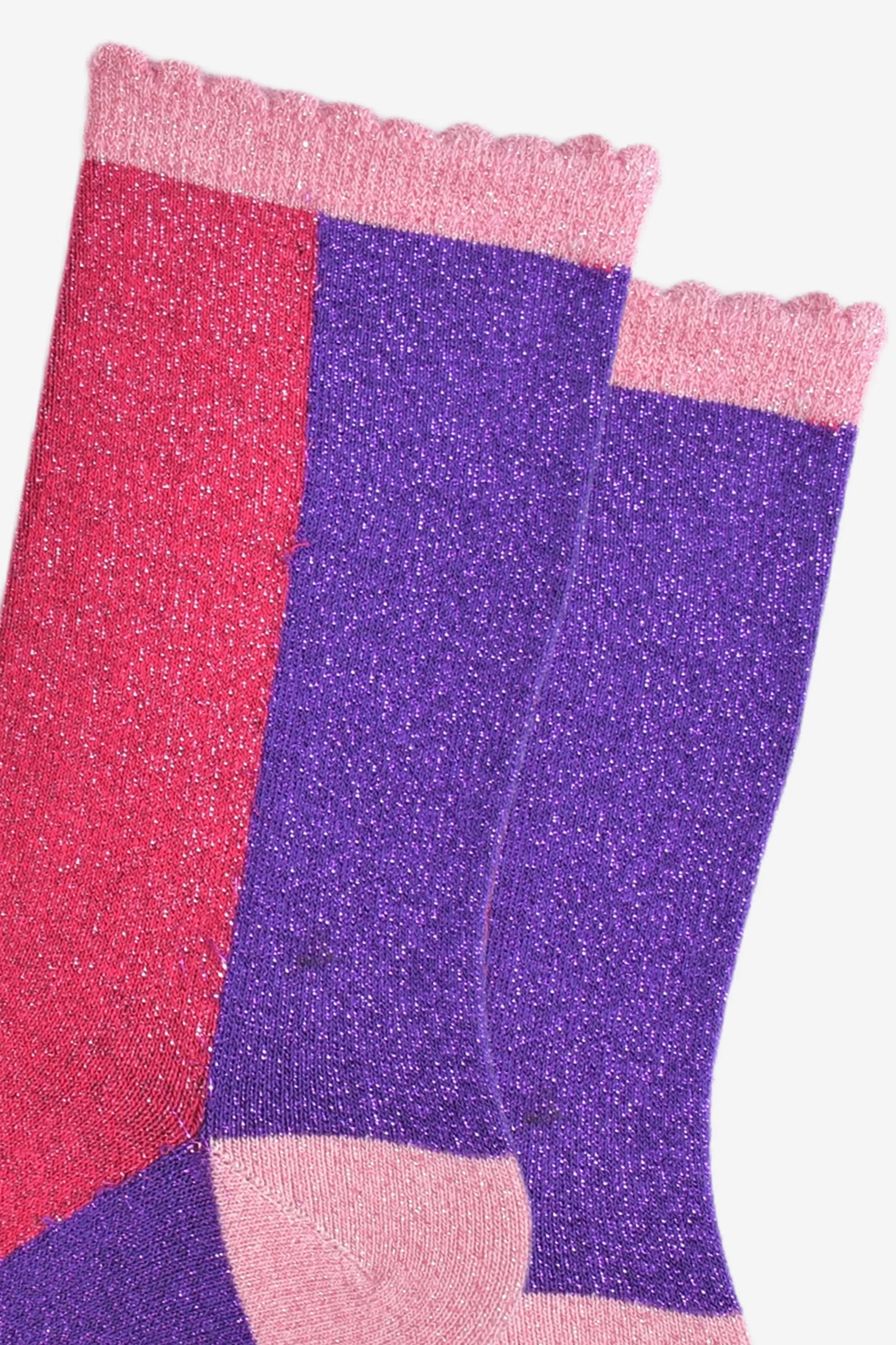 Pink/Purple All Over Glitter Socks