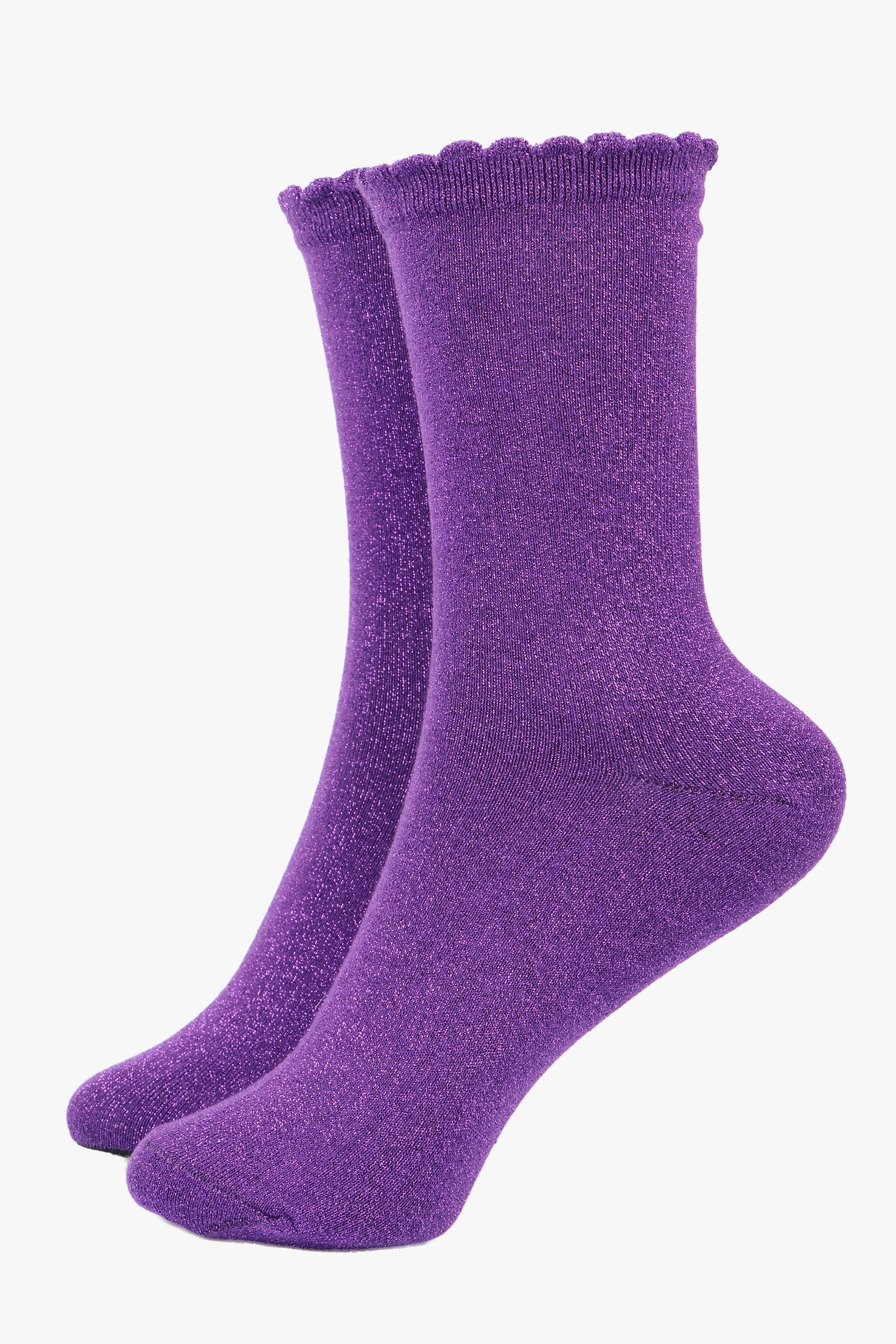 Purple All Over Glitter Socks