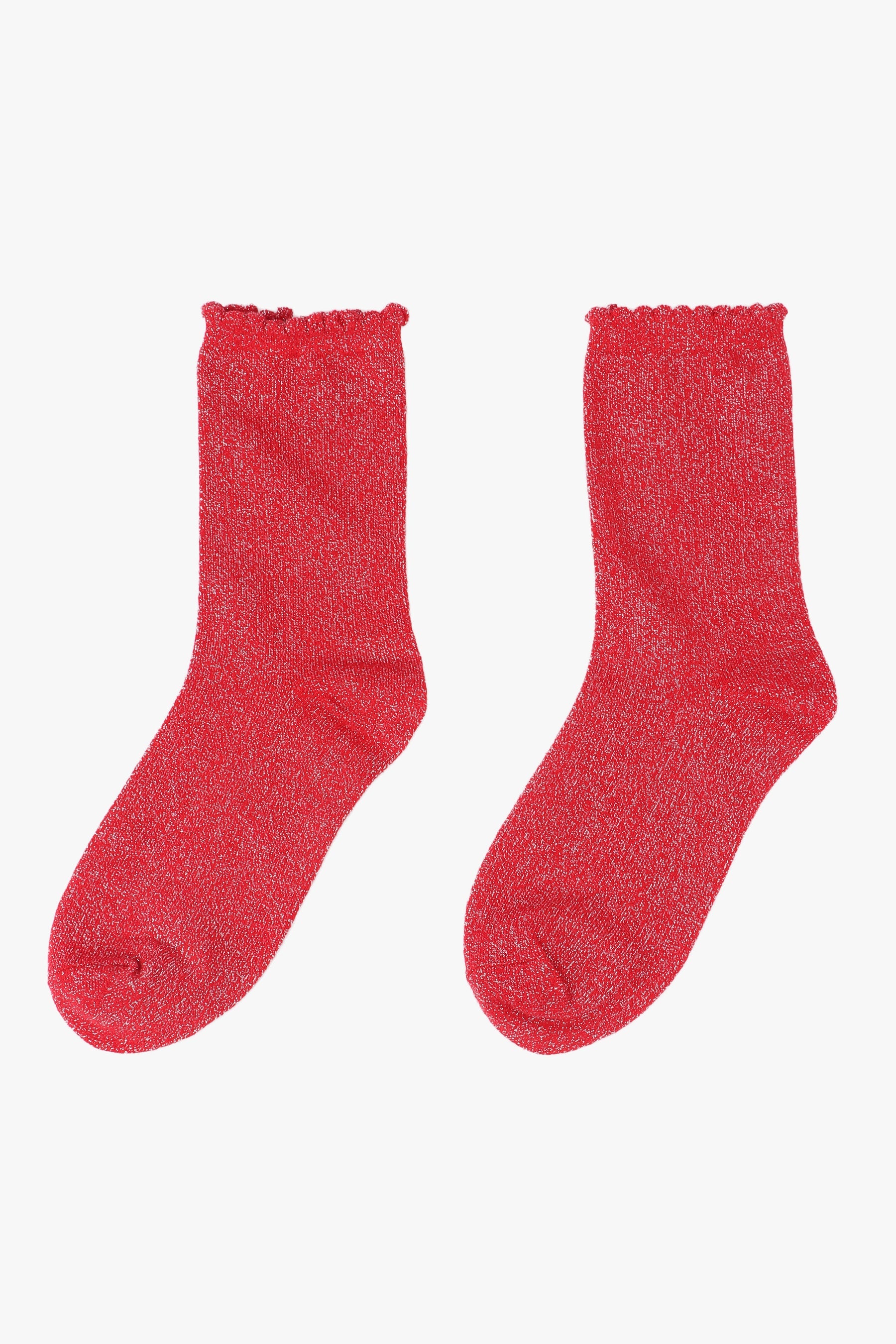 Bright Red Glitter Womens Socks