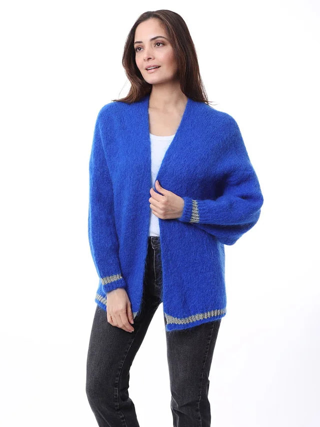 Mohair Lurex Trim Cardigan