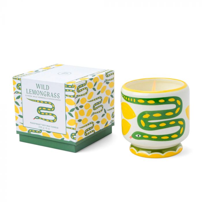 Paddywax Adopo Candle - Snake, Wild Lemongrass