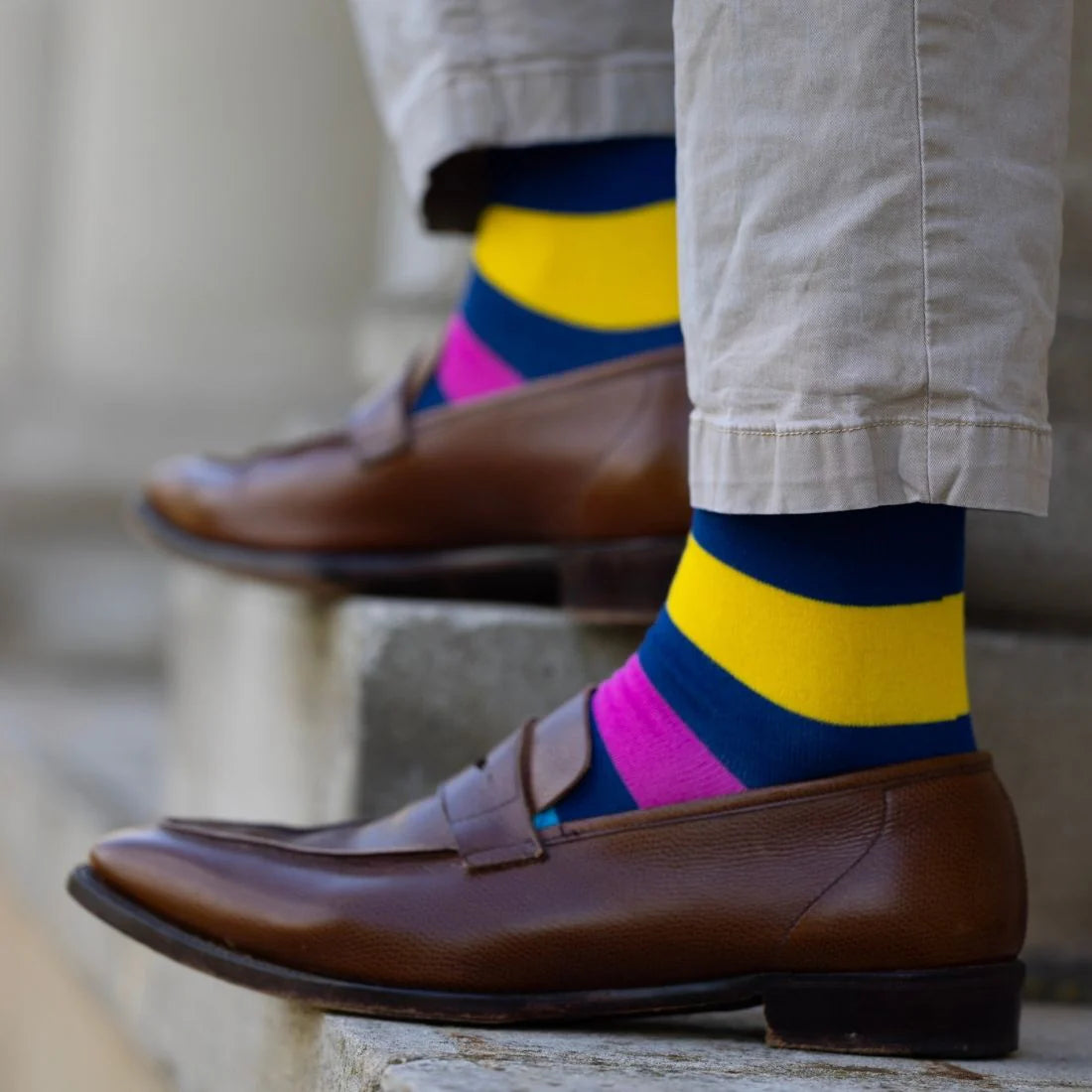 Neon Striped Bamboo Socks