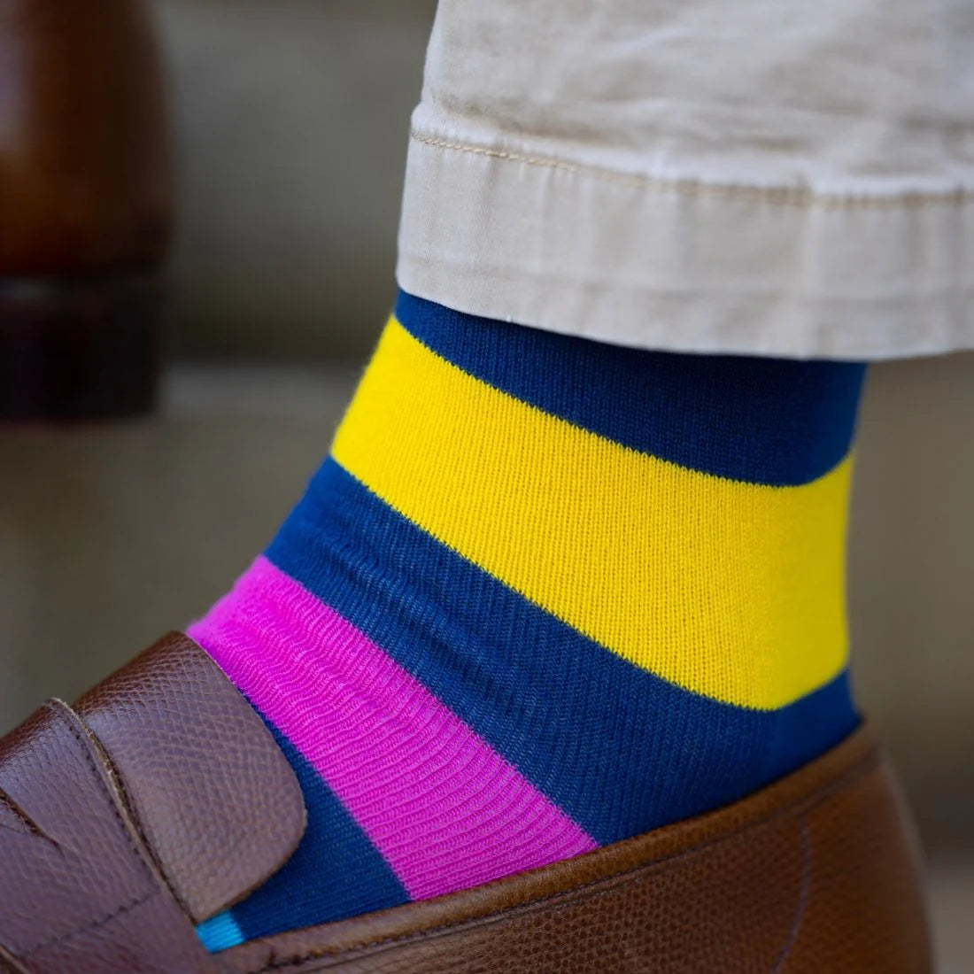 Neon Striped Bamboo Socks