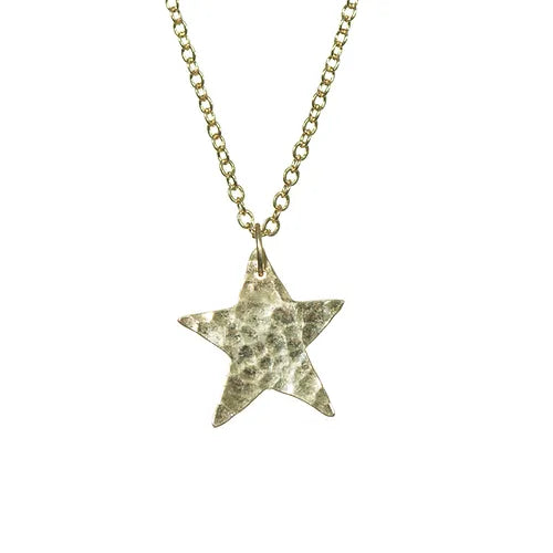 Hammered Star Gold Pendant