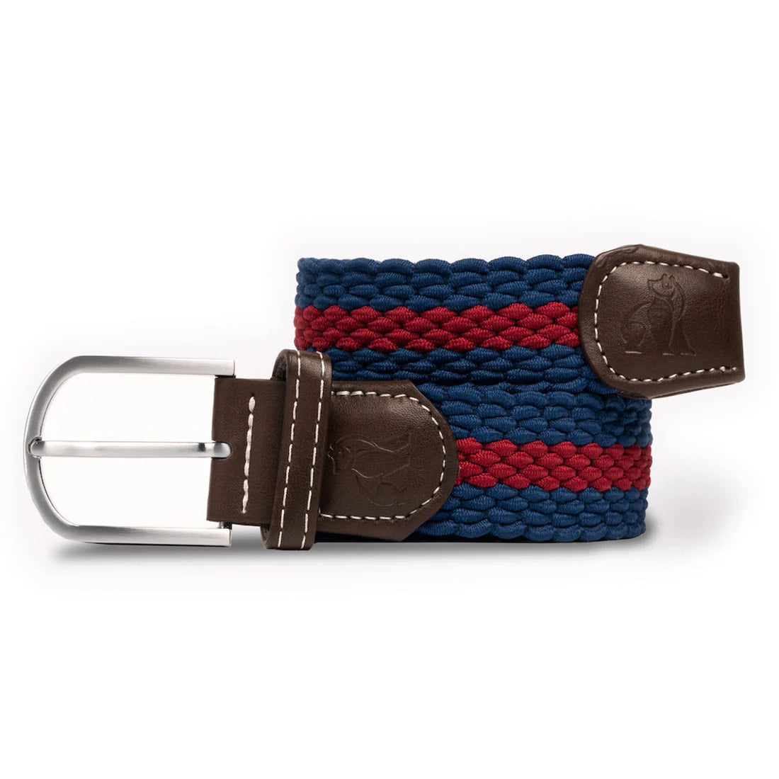 Blue / Burgundy Stripe Woven Belt - L