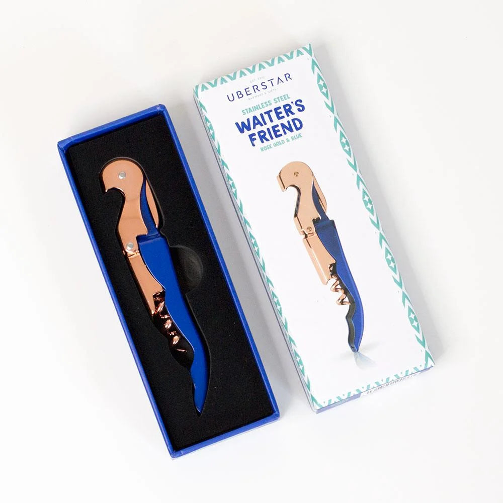 Waiters Friend Corkscrew  - Rose Gold & Blue