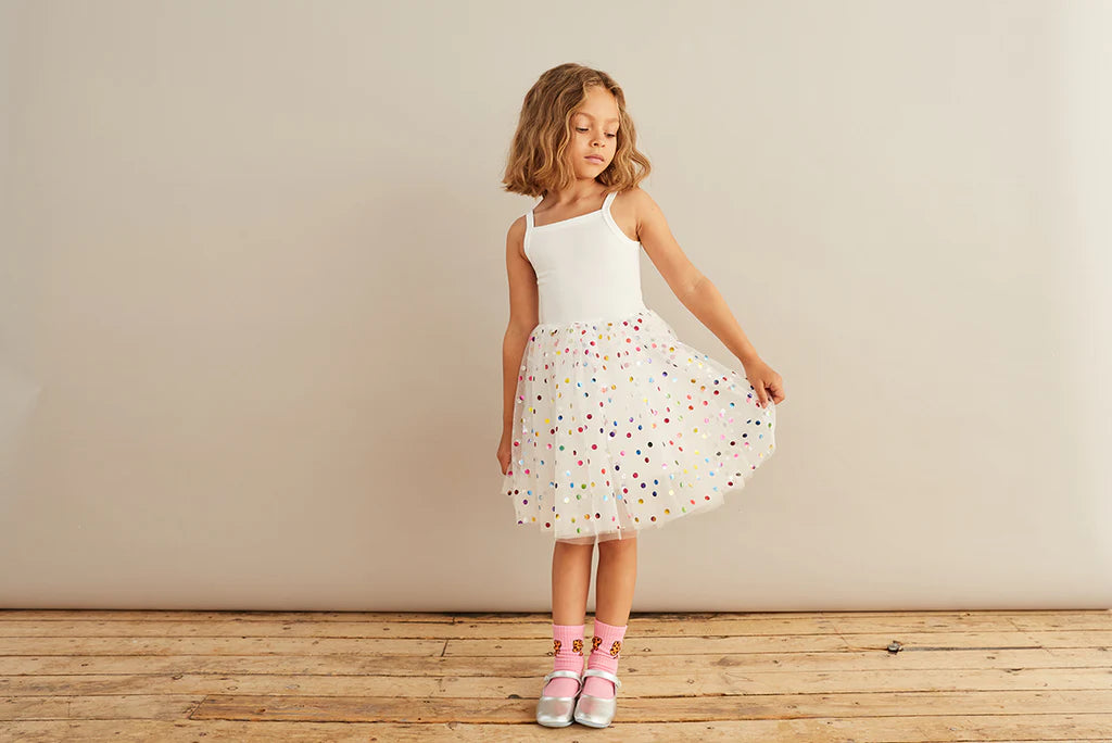 White Spot Dress 6-8 Years